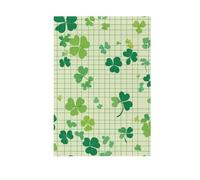 Foiosoh Bandiera da giardino verde con trifoglio e quadrifoglio, 71 x 101 cm, robusta bandiera floreale per esterni, cortile, casa, piccole vacanze stagionali, prato, patio, bandiere decorative