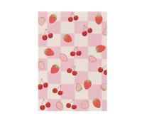 Foiosoh Bandiere da giardino con fragole e quadri, 71 x 101 cm, robuste bandiere floreali per esterni, cortile, casa, piccole vacanze stagionali, prato, patio, bandiere decorative