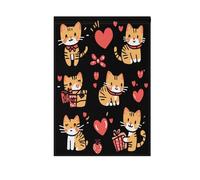 Foiosoh Bandiere da giardino con gatti adorabili neri e rossi, 71 x 101 cm, robuste bandiere floreali per esterni, cortile, casa, piccole vacanze stagionali, prato, patio, bandiere decorative