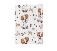 Foiosoh Bandierine bianche da giardino con cuccioli e ossa, 30,5 x 45,7 cm, robuste bandiere da giardino di benvenuto per esterni, cortile, casa, piccole vacanze stagionali, prato, patio, bandiere