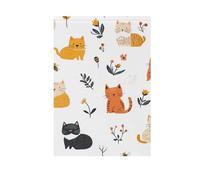 Foiosoh Bandierine da giardino bianche con gatti e fiori dolci, 30,5 x 45,7 cm, robuste bandiere da giardino di benvenuto per esterni, cortile, casa, piccole vacanze stagionali, prato, patio