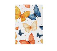 Foiosoh Bandierine da giardino bianche in stile occidentale con farfalle, 71 x 101 cm, robuste bandiere floreali per esterni, cortile, casa, piccole vacanze stagionali, prato, patio, bandiere