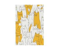 Foiosoh Bandierine da giardino gialle e bianche con gatti dolci, 30,5 x 45,7 cm, robuste bandiere da giardino di benvenuto per esterni, cortile, casa, piccole vacanze stagionali, prato, patio
