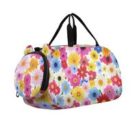 Foiosoh Beauty Summer Wild Flowers Borsone da palestra con scomparto per scarpe leggero borsa da trasporto per viaggi, sport, fitness e allenamento, bellezza Fiori selvatici estivi, 1 size, Moderno