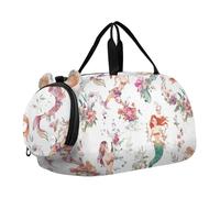 Foiosoh Bella Sirene Bianco Piccola Sacca da Palestra con Scomparto Scarpe Leggero Weekender Pernottamento Danza Borsa per Ragazzi e Ragazze, Belle Sirene bianche, 1 size, Moderno/adattabile