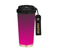 Foiosoh Bicchiere da caffè per uomo rosa rosso sfumato con coperchi Tumbler tazza in acciaio inox tazze termiche per caffè caldo e freddo 17 once a prova di perdite