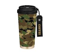 Foiosoh Bicchieri da viaggio per gli uomini mimetici dell'esercito con coperchi tazza da caffè da viaggio in acciaio inossidabile isolato tazza da caffè per bevande calde fredde 500 ml a prova di