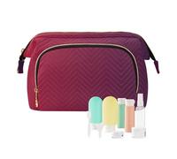 Foiosoh Borsa cosmetica sfocata colorata blu foglia di tè borsa cosmetica portatile per borsa donna portafoglio contanti per viaggio trucco, Rosso Nero Gradiente, 1 size, Cartoni