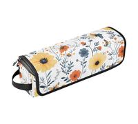 Foiosoh Borsa da viaggio per strumenti per capelli con tappetino in ferro impermeabile, organizer da viaggio per strumenti caldi e accessori per la cura dei capelli, fiori dalia, anemone, farfalle