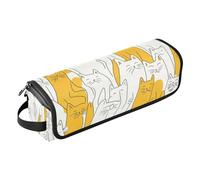 Foiosoh Borsa da viaggio per strumenti per capelli, tappetino resistente al calore, impermeabile, per ferro arricciacapelli, piastra arricciacapelli, asciugacapelli piatto, gatti dolci gialli e