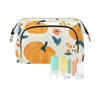 Foiosoh Borsa portaoggetti impermeabile con motivo unicorni e nuvole, blu, Arancio Pumpkin Beige, 1 size, cartone animato