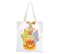Foiosoh Bunny Egg Happy Easter Medium Canvas Tote Bag Donna Tote Bag Bulk per fai da te, pubblicità, attività riutilizzabile