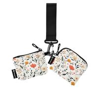 Foiosoh Carini fiori e foglie beige porta carte da donna porta carte d'identità carino moda protezione con portachiavi per donne uomini 2 pezzi, graziosi fiori e foglie beige, 1 size, moderno