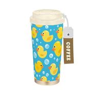 Foiosoh Carino Ducks Bubbles Blu Tumbler Tazze Con Coperchio Viaggiare Tazza Da Caffè In Acciaio Inox Tazza Termica Per Caldo E Freddo 17oz Spill Proof