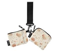Foiosoh Carino Medusa Beige Porta Carte Porta Carte di Credito Carino Moda Portafoglio Organizer con Cinturino da Polso per Signore Ragazze Confezione da 2, Simpatica medusa beige, 1 size, moderno