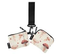 Foiosoh Carino Medusa Rosso Porta Carte Porta Carte Porta Cambiamento Sottile Staccabile Portafoglio con Portachiavi per Signore Ragazze 2 Confezioni, Simpatica medusa rossa, 1 size, moderno