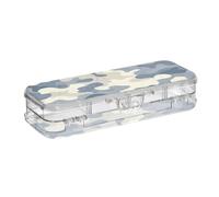 Foiosoh Cassa dura delle penne di strato della radura della scatola di matita di plastica del camuffamento 2 per la scuola