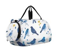 Foiosoh Chic Indigo Bunting Birds White Boy Gym Duffel Bag con scomparto per scarpe multifunzionale bagaglio a mano per pratica scolastica, sport, viaggi, Chic Indigo Bunting uccelli bianco, 1 size