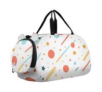 Foiosoh Circle and Stripe - Borsone da palestra con scomparto per scarpe, leggero, per bambini, per viaggi, sport, fitness e allenamento, cerchio e striscia bella, 1 size, Moderno/adattabile