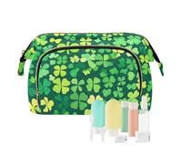 Foiosoh Clover - Astuccio da viaggio impermeabile per trucchi, colore: verde trifoglio, 1 size, cartone animato, verde trifoglio, 1 size, cartone animato