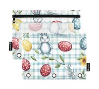 Foiosoh Confezione da 2 astucci multifunzionali con cerniera liscia, per scuola, ufficio, università, colore: bianco eucalipto