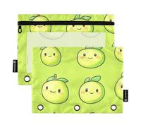 Foiosoh Confezione da 2 astucci trasparenti a 3 anelli, con cerniera, per scuola, ufficio, università