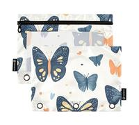 Foiosoh Confezione da 2 astucci trasparenti leggeri con cerniera per scuola, ufficio, università