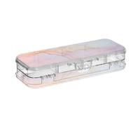 Foiosoh Contenitori di plastica della matita del doppio della piattaforma del contenitore di matita della radura del blush bianco di marmo per la scuola