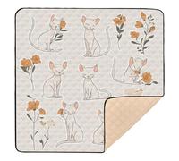Foiosoh Cornish Rex Cats Neutro Biege Morbido Tappetino da Gioco Imbottito per Pavimento Comodo Tappetino Imbottito per Neonati Bambini Bambini Neonati, 127 x 127 cm