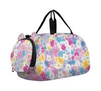 Foiosoh Cottage Beautiful Flower Blue - Borsone da palestra con scomparto per scarpe, multifunzione, per viaggi, nuoto, danza, danza