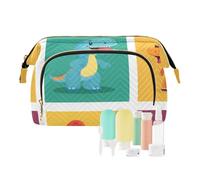 Foiosoh Cowgirl Cowboy Cactus Set Borse Trucco Essenziali Borse Trucco per Donne Donne Portafoglio per Oggetti Personali Organizzatore, Cartone Animato Dino Check, Taglia 1, Cartone Animato, cartone