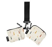 Foiosoh Cravatta Porta carte per la festa del papà Porta carte da donna Porta cambiamenti sottile staccabile portachiavi portafoglio con portachiavi per donne uomini 2 pezzi, Tie Festa del papà, 1