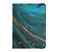 Foiosoh custom Leather Passport Holder Cover Wallet Personalized Lightweight Wallet Passport Holder for Women and Men Cute Passport Book Travel Essentials Colorful Wave