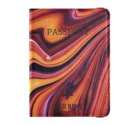 Foiosoh custom PU Leather Passport Holder Covers Case Personalized Lightweight Card Holder Passport Case for Women and Men Cute Passport Book Travel Colorful Wave