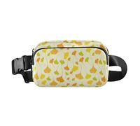Foiosoh Falling Ginkgo, elegante marsupio a tracolla per uomo e donna, grande capacità, con cinghia regolabile, per viaggi, corsa, escursionismo, Ginkgo cadente giallo, 1 size
