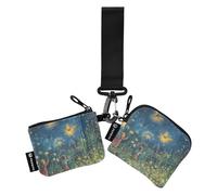 Foiosoh Firefly Lighting and Night - Portamonete da donna, grande capacità, porta carte di credito, portamonete con tasca con cerniera, per donne e ragazze, 2 pezzi, Illuminazione Firefly e notte, 1