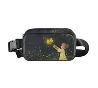 Foiosoh Firefly - Marsupio alla moda con illuminazione e notte estiva, per donne e uomini, grande capacità, con cinghia regolabile, per viaggi, palestra, lavoro, Illuminazione Firefly e notte d'estate