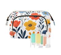 Foiosoh Florals Dahlia - Borsa da viaggio impermeabile per cosmetici, colore: bianco, bellissimi piccoli fiori bianchi, 1 size, Cartoni