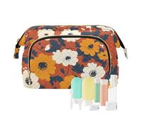 Foiosoh Florals Dahlia - Borsa da viaggio impermeabile per il trucco e gioielli, colore: Bianco Pensiero peonie terracotta, 1 size, cartone animato, Pensiero Peonie Terracotta, 1 size, cartone animato