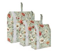 Foiosoh Garden View Country Green 3 Set di Imballaggio Organizzatore da Viaggio Borse Impilabili Per Carry On Ziplock Borse Contenitori di Stoccaggio Per Organizzare
