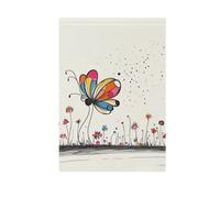 Foiosoh Graziosa bandiera da giardino colorata con farfalla beige, 71 x 101 cm, robusta bandiera floreale per esterni, cortile, casa, piccole vacanze stagionali, prato, patio, bandiere decorative