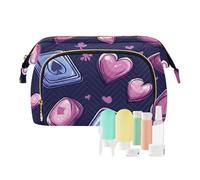 Foiosoh Happy Easter Rabbit - Borsa per cosmetici, leggera, grande, per pennelli da trucco, Carino stile Lavanda Casino, 1 size, Cartoni