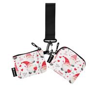 Foiosoh Heart Love and Dwarf - Portamonete da donna, formato compatto, organizer per carte di credito, con tasca con cerniera, per donne e uomini, 2 pezzi, cuore amore e Nano, 1 size, moderno