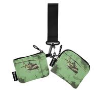 Foiosoh Helicopter - Portamonete da donna, motivo mimetico, sottile, rimovibile, con tasca con cerniera, per uomini e donne, 2 pezzi, mimetico elicottero, 1 size, moderno