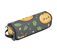 Foiosoh Hot Hair Tools - Borsa da viaggio con tappetino in ferro da stiro, organizer impermeabile per raddrizzatori, ferro arricciacapelli, asciugacapelli, arance e foglie, nero