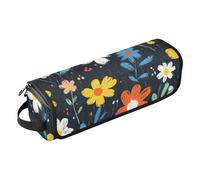 Foiosoh Hot Hair Tools Borsa da viaggio con tappetino resistente al calore, grande capacità, organizer per piastre per capelli per ferro arricciacapelli, asciugacapelli piatto, fiori colorati retrò