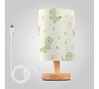 Foiosoh Lampada da scrivania classica con dinosauri carini beige e verde luce notturna per asilo nido ufficio