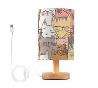 Foiosoh Lampada da tavolo per piccoli spazi, divertente, con gatti in stile cartone animato, luce notturna per bambini e soggiorno