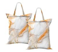Foiosoh Marmo Arancione Bianco Lavanderia Borsa Da Viaggio Impermeabile Bagnato Borse Per Yoga Allenamento 2 Pack Sporco Vestiti Borsa Per Viaggiare Con