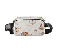 Foiosoh Marsupio Boho Cactus e Western Town, alla moda, per donne, uomini, adolescenti, resistente all'acqua, con cinghia regolabile, per viaggi, corsa, escursionismo, Boho Cactus e città occidentale